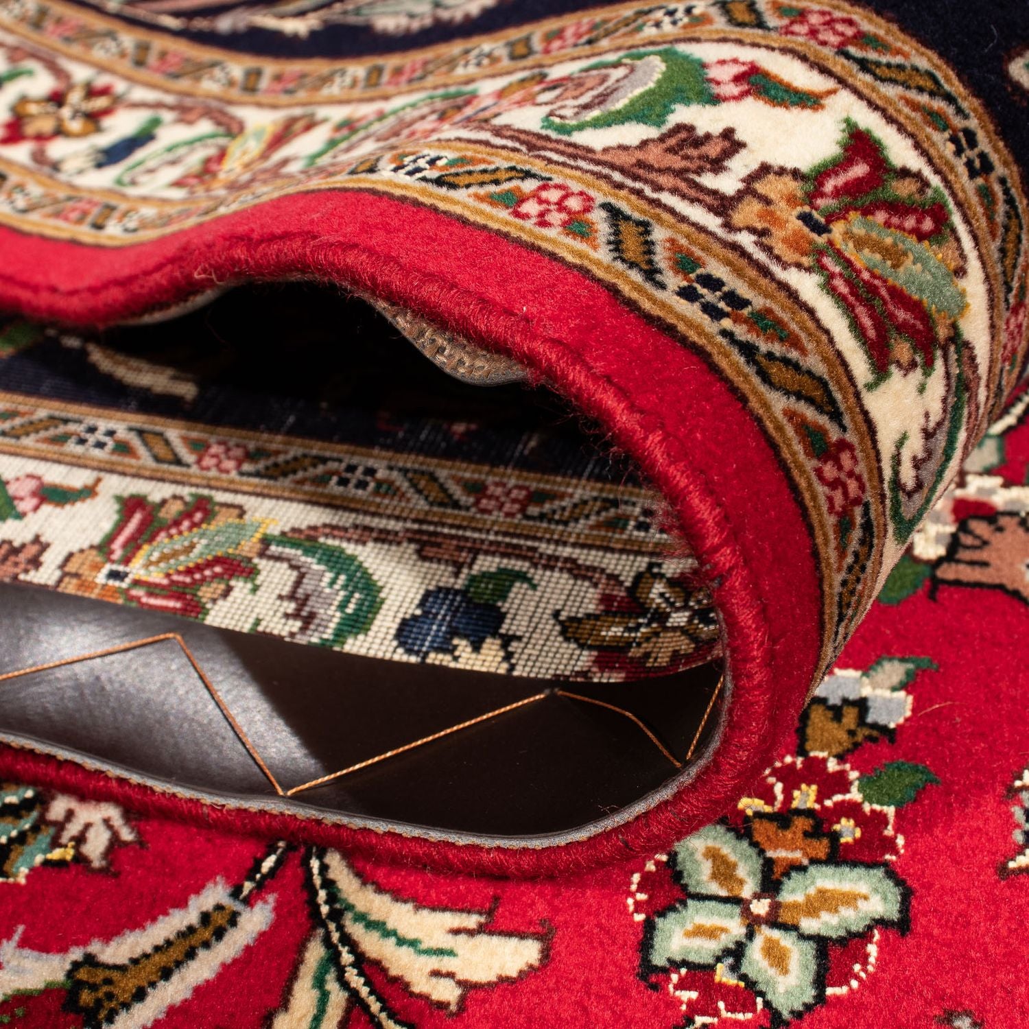 Tappeto Persero - Tabriz - Reale quadrato  - 251 x 251 cm - rosso