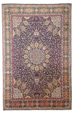 Tappeto Persero - Tabriz - Reale - 436 x 292 cm - blu scuro