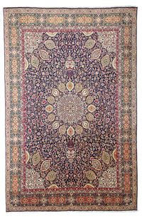 Tappeto Persero - Tabriz - Reale - 436 x 292 cm - blu scuro