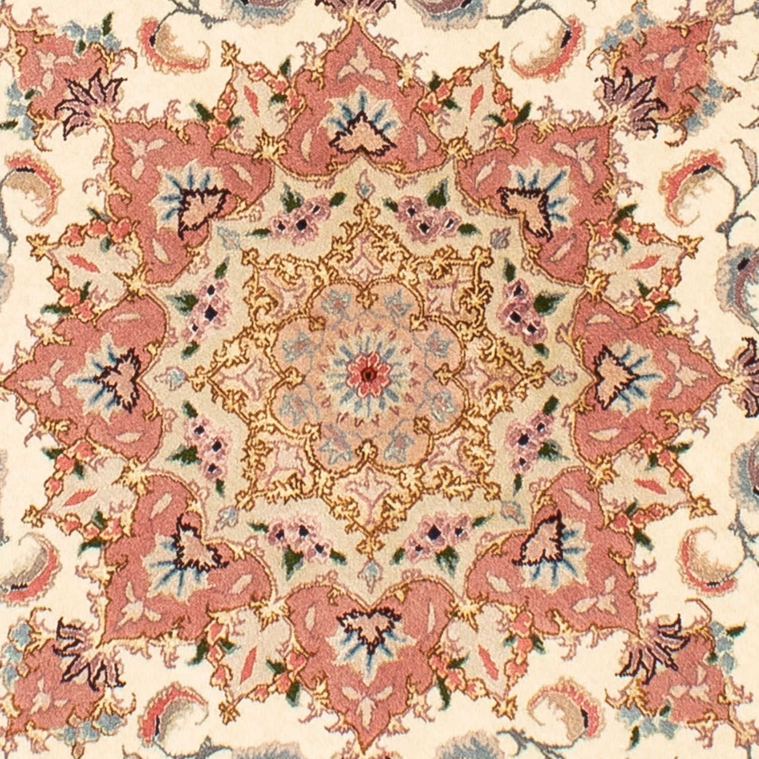 Tappeto Persero - Tabriz - Reale rotondo  - 150 x 150 cm - beige