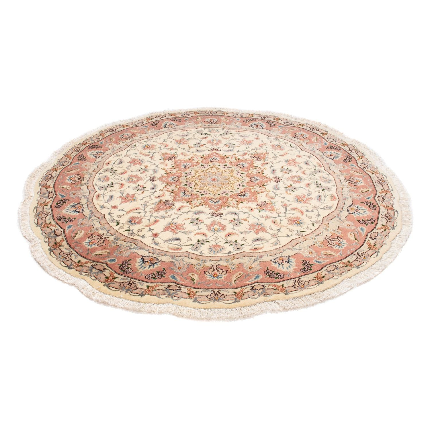 Tappeto Persero - Tabriz - Reale rotondo  - 150 x 150 cm - beige