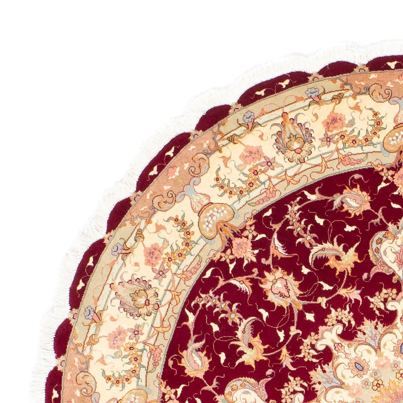 Tappeto Persero - Tabriz - Reale rotondo  - 150 x 150 cm - rosso scuro