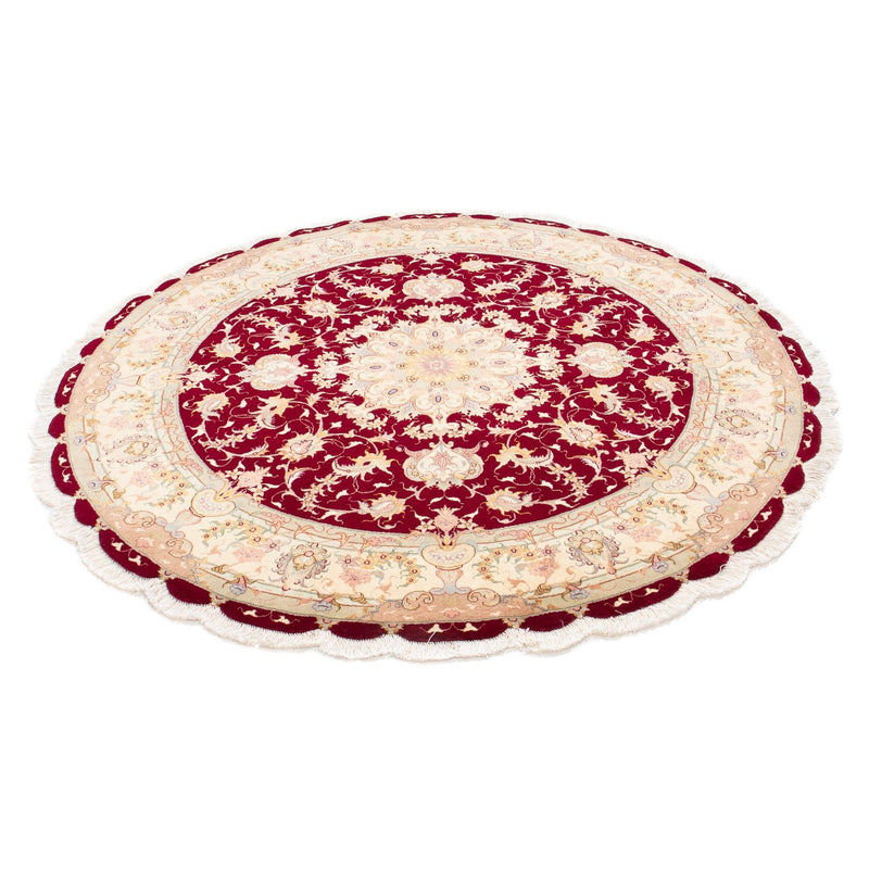 Tappeto Persero - Tabriz - Reale rotondo  - 150 x 150 cm - rosso scuro