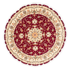 Tappeto Persero - Tabriz - Reale rotondo  - 150 x 150 cm - rosso scuro