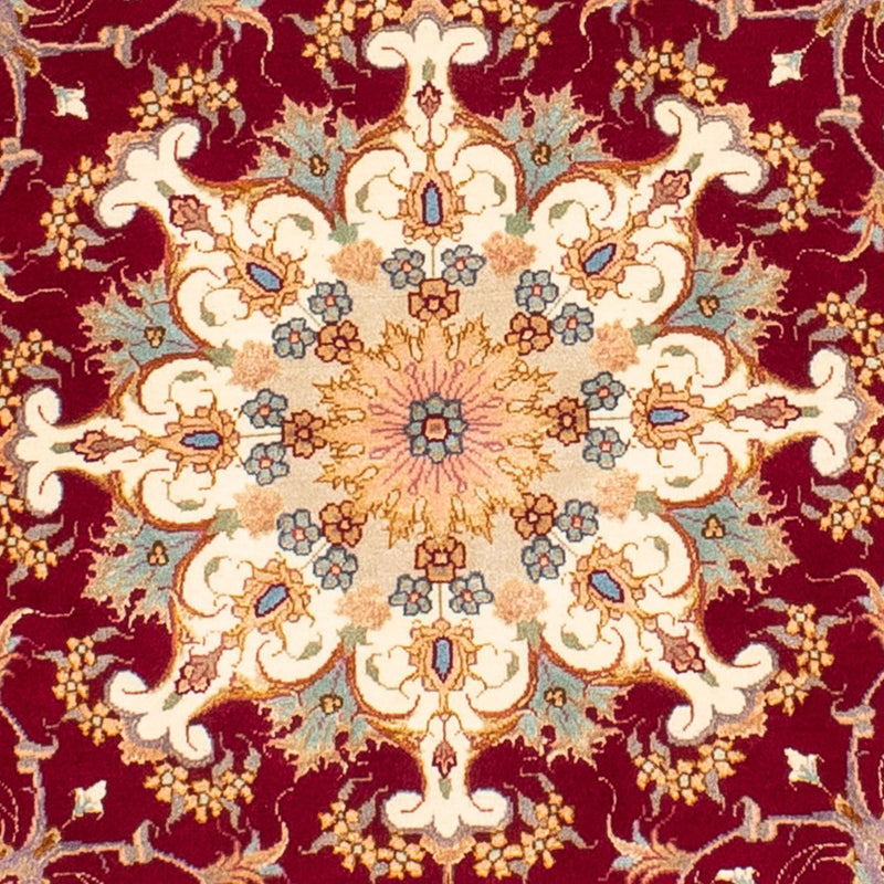 Tappeto Persero - Tabriz - Reale rotondo  - 150 x 150 cm - rosso scuro