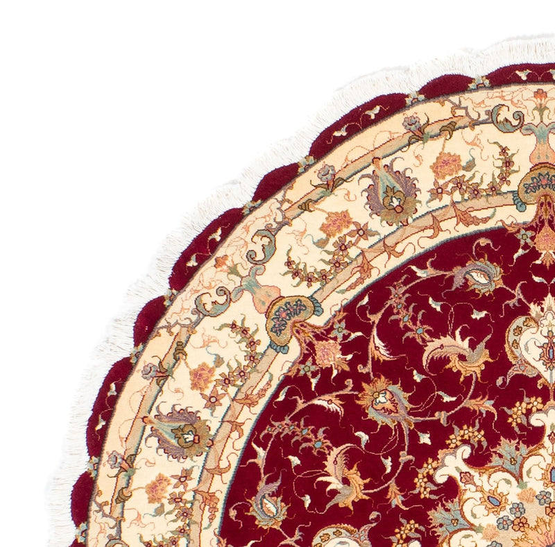 Tappeto Persero - Tabriz - Reale rotondo  - 150 x 150 cm - rosso scuro