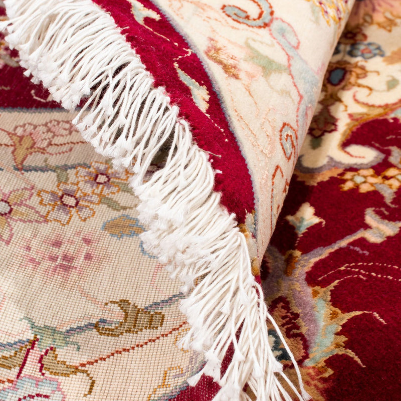Tappeto Persero - Tabriz - Reale rotondo  - 150 x 150 cm - rosso scuro