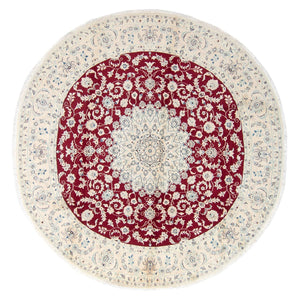 Tappeto Persero - Nain - Reale rotondo  - 292 x 292 cm - rosso scuro