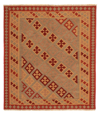 Tappeto Kelim - Orientale quadrato  - 165 x 161 cm - rosso scuro