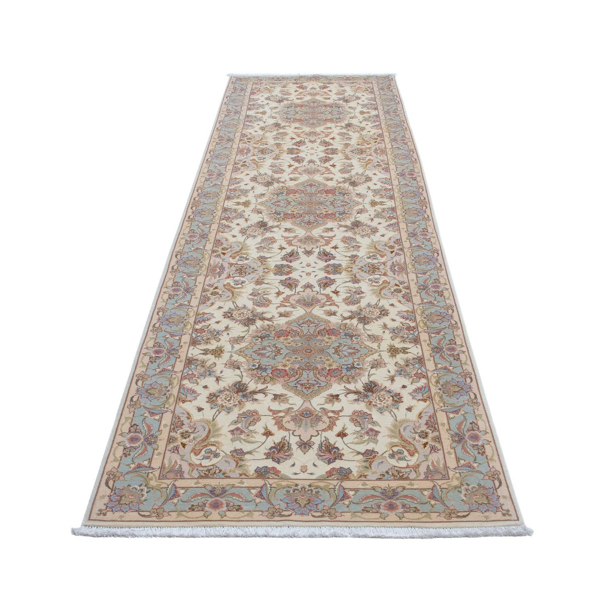 Tappeto corsia Tappeto Persero - Tabriz - Reale - 358 x 91 cm - beige