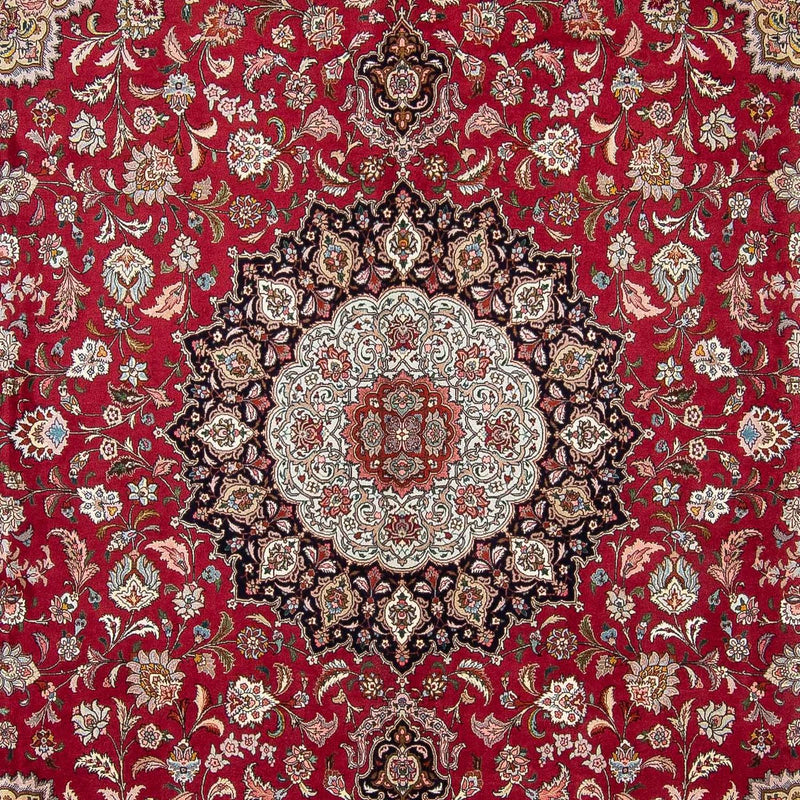 Tappeto Persero - Tabriz quadrato  - 303 x 300 cm - rosso scuro
