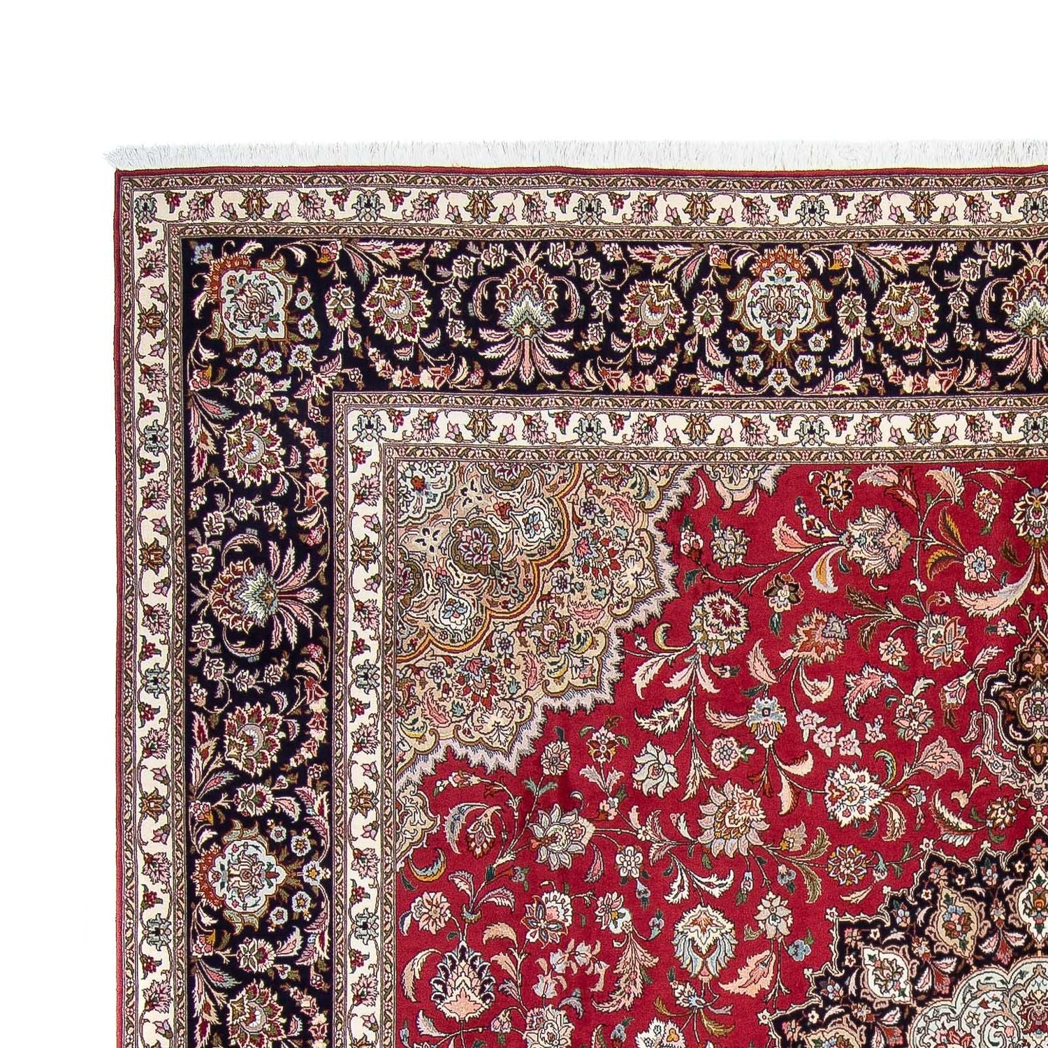 Tappeto Persero - Tabriz quadrato  - 303 x 300 cm - rosso scuro