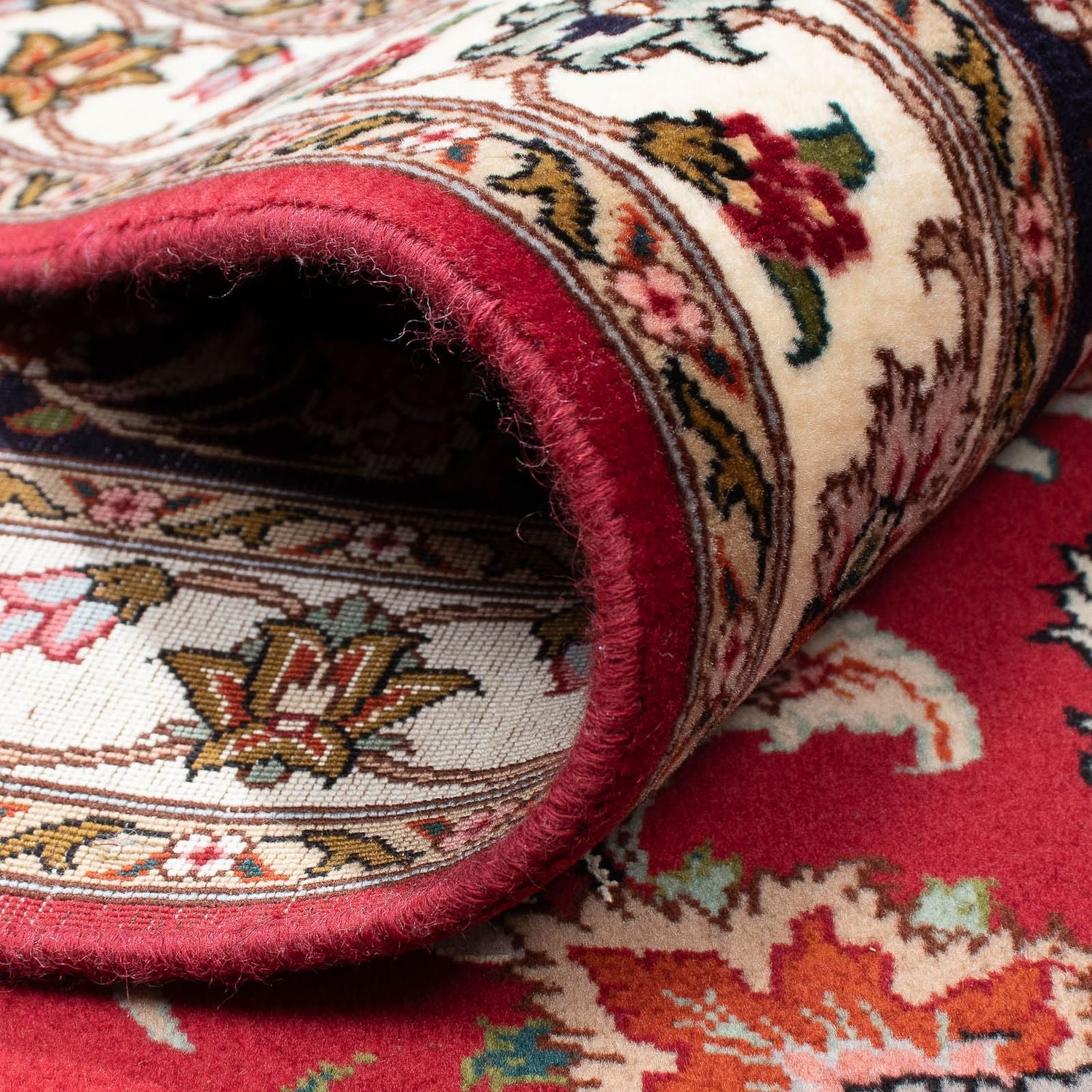 Tappeto Persero - Tabriz quadrato  - 303 x 300 cm - rosso scuro