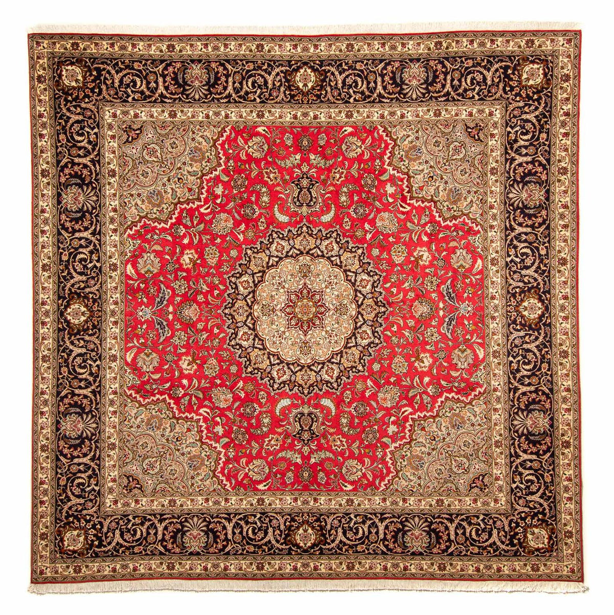 Tappeto Persero - Tabriz - Reale quadrato  - 257 x 254 cm - rosso