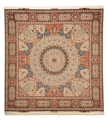 Tappeto Persero - Tabriz - Reale quadrato  - 264 x 253 cm - marrone chiaro