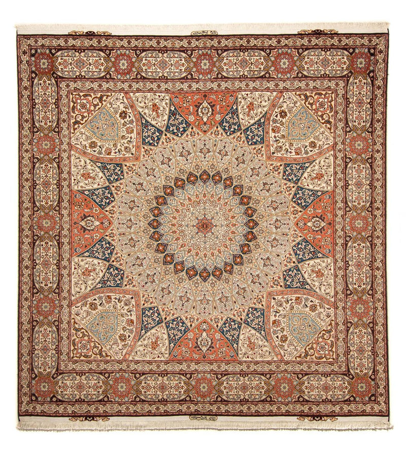 Tappeto Persero - Tabriz - Reale quadrato  - 264 x 253 cm - marrone chiaro