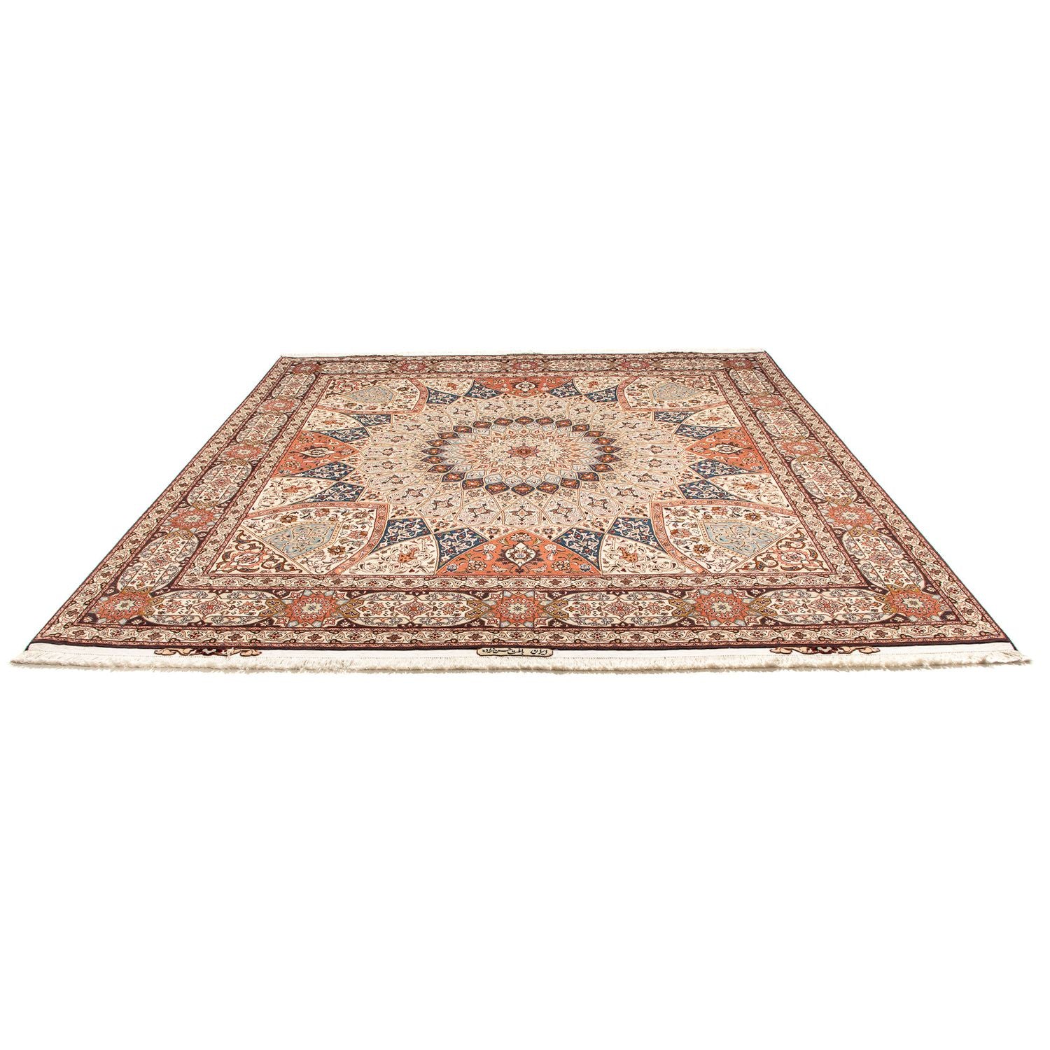 Tappeto Persero - Tabriz - Reale quadrato  - 264 x 253 cm - marrone chiaro