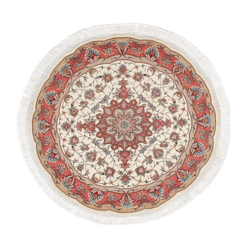 Tappeto Persero - Tabriz - Reale rotondo  - 98 x 98 cm - beige