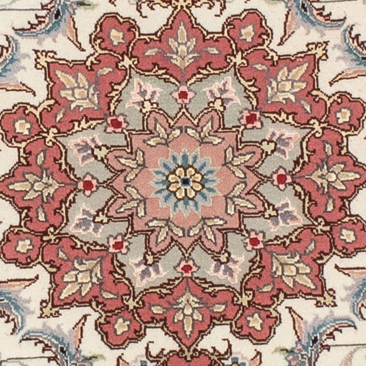 Tappeto Persero - Tabriz - Reale rotondo  - 98 x 98 cm - beige