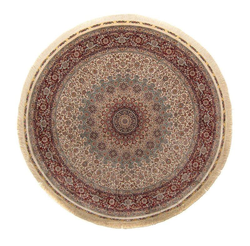 Tappeto orientale - Hereke rotondo  - 215 x 215 cm - marrone chiaro