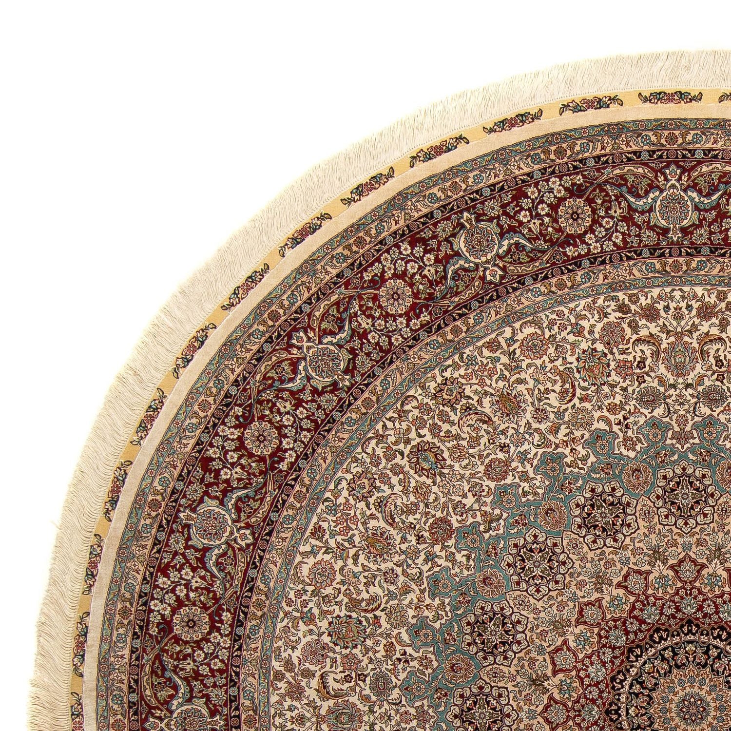 Tappeto orientale - Hereke rotondo  - 215 x 215 cm - marrone chiaro