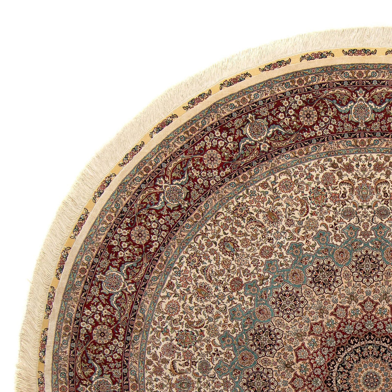 Tappeto orientale - Hereke rotondo  - 215 x 215 cm - marrone chiaro