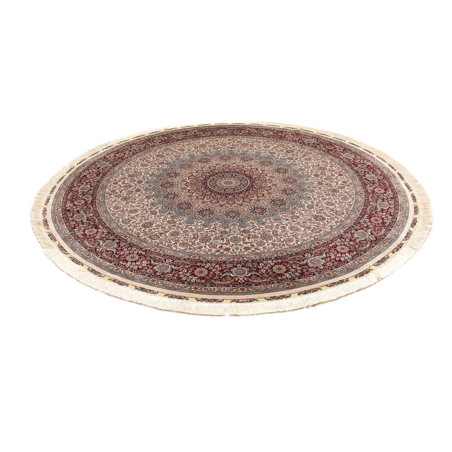 Tappeto orientale - Hereke rotondo  - 215 x 215 cm - marrone chiaro