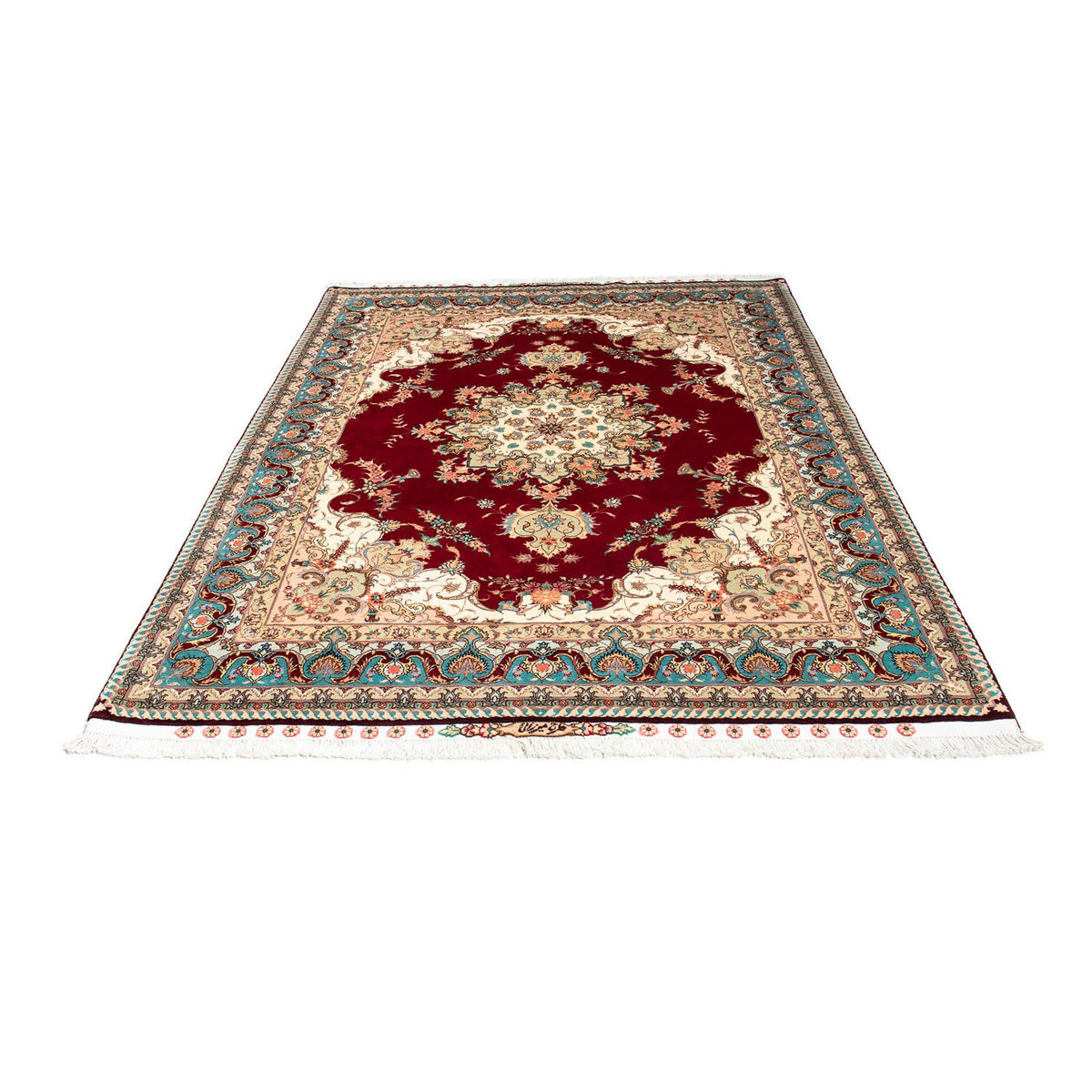 Tappeto Persero - Tabriz - Reale - 204 x 153 cm - rosso scuro