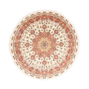 Tappeto Persero - Tabriz - Reale rotondo  - 207 x 207 cm - beige