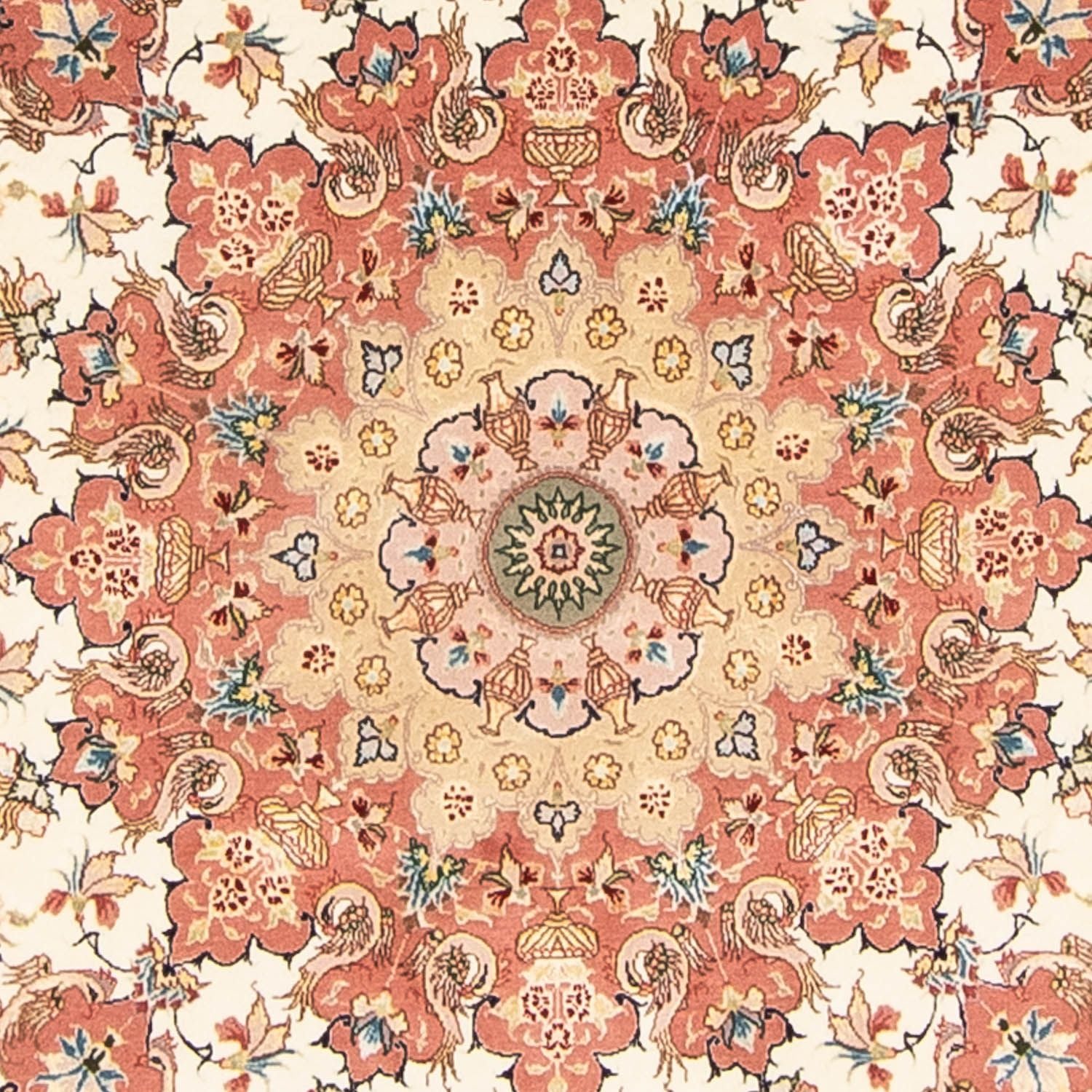 Tappeto Persero - Tabriz - Reale rotondo  - 207 x 207 cm - beige