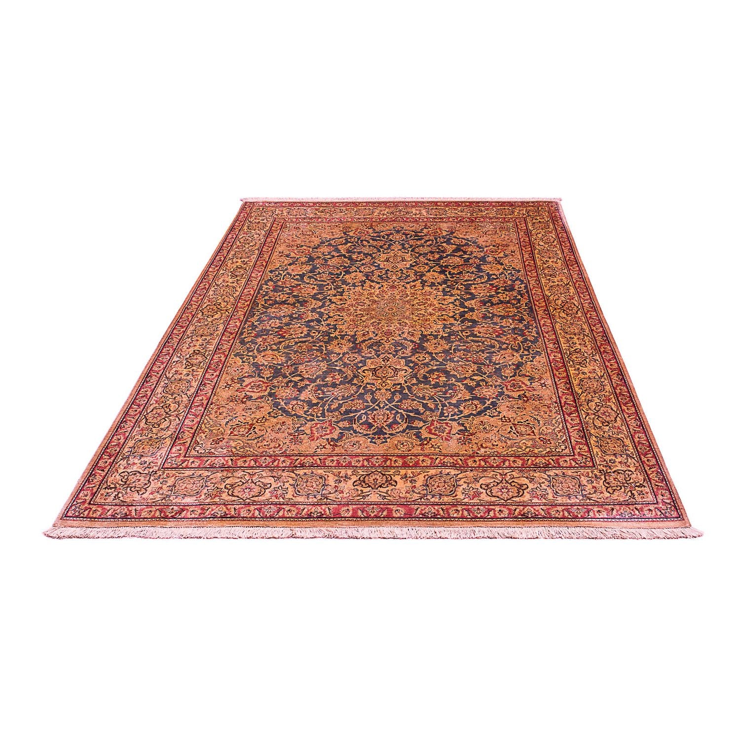 Tappeto di seta - Ghom seta - Premio - 216 x 132 cm - blu scuro