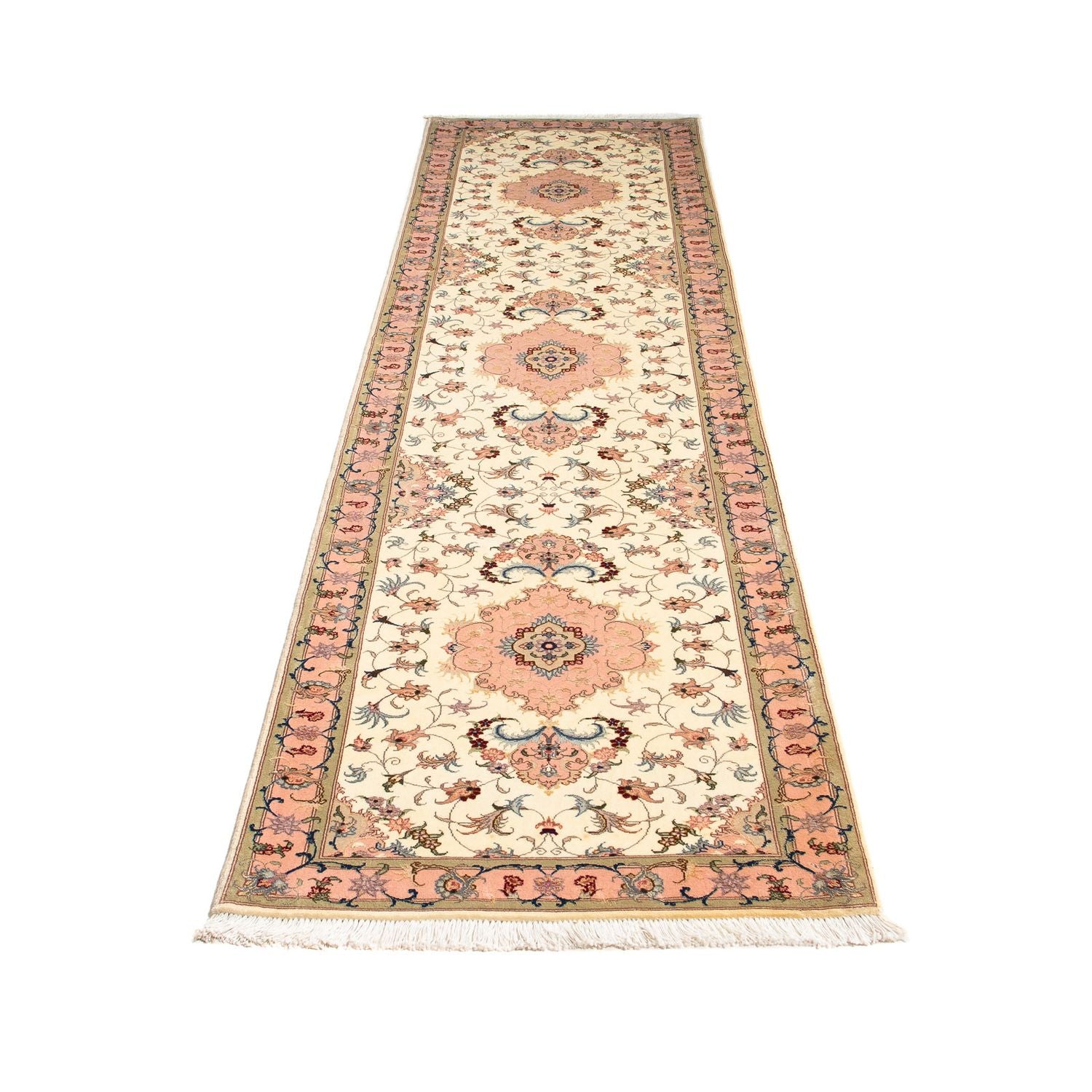 Tappeto corsia Tappeto Persero - Tabriz - Reale - 300 x 74 cm - beige