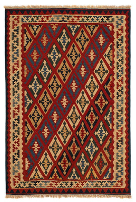 Tappeto Kelim - Orientale - 209 x 154 cm - rosso scuro