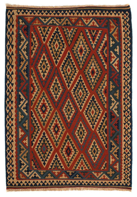 Tappeto Kelim - Orientale - 213 x 165 cm - rosso scuro