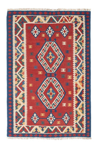 Tappeto Kelim - Orientale - 222 x 146 cm - rosso scuro