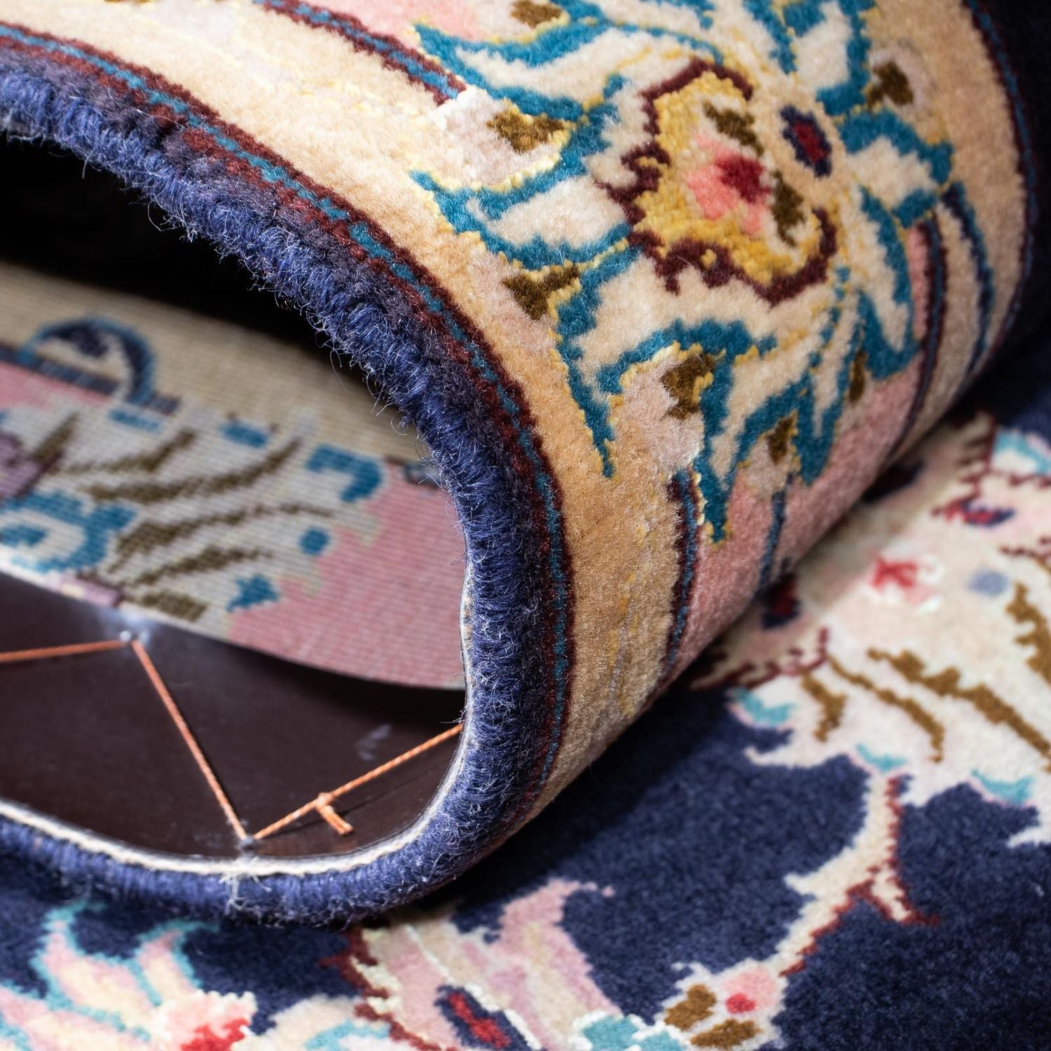 Tappeto corsia Tappeto Persero - Tabriz - Reale - 200 x 74 cm - blu scuro