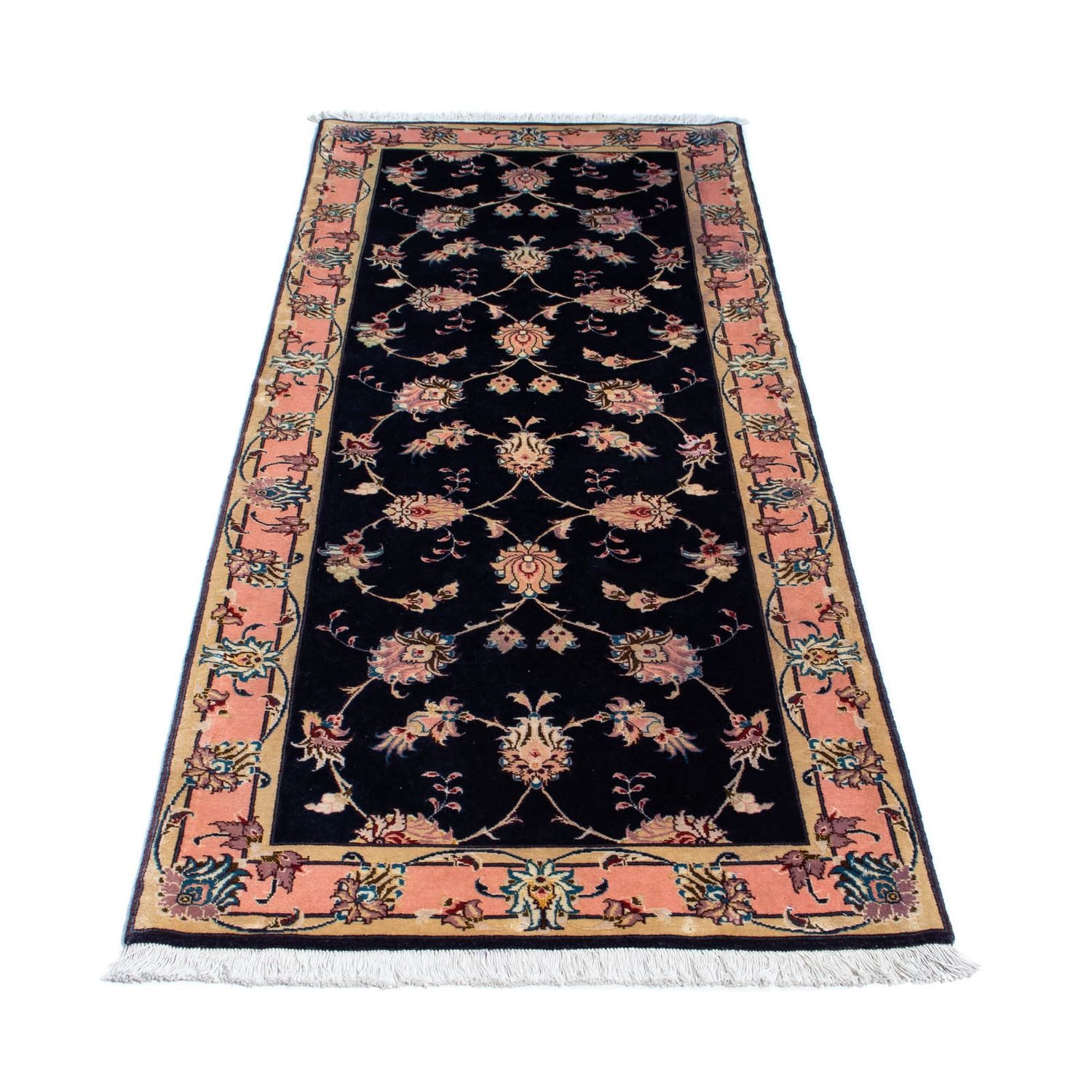 Tappeto corsia Tappeto Persero - Tabriz - Reale - 200 x 74 cm - blu scuro