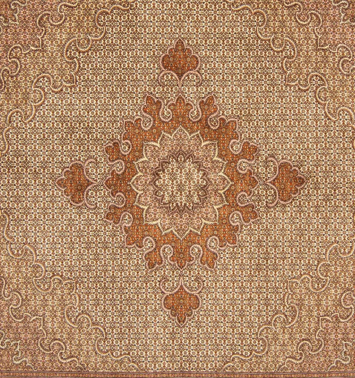 Tappeto Persero - Tabriz quadrato  - 251 x 251 cm - marrone chiaro