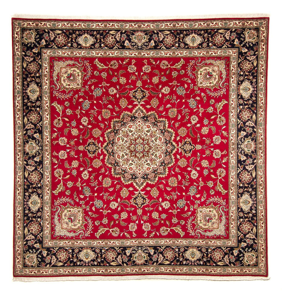 Tappeto Persero - Tabriz - Reale quadrato  - 254 x 254 cm - rosso