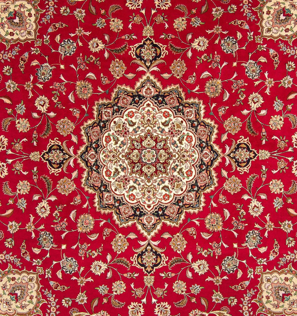 Tappeto Persero - Tabriz - Reale quadrato  - 254 x 254 cm - rosso