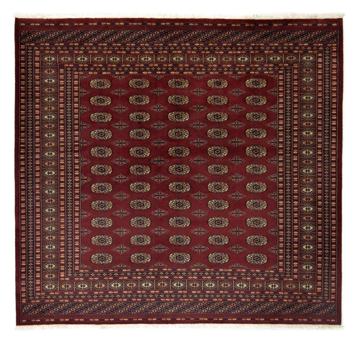 Tappeto afgano - Bukhara quadrato  - 205 x 195 cm - rosso