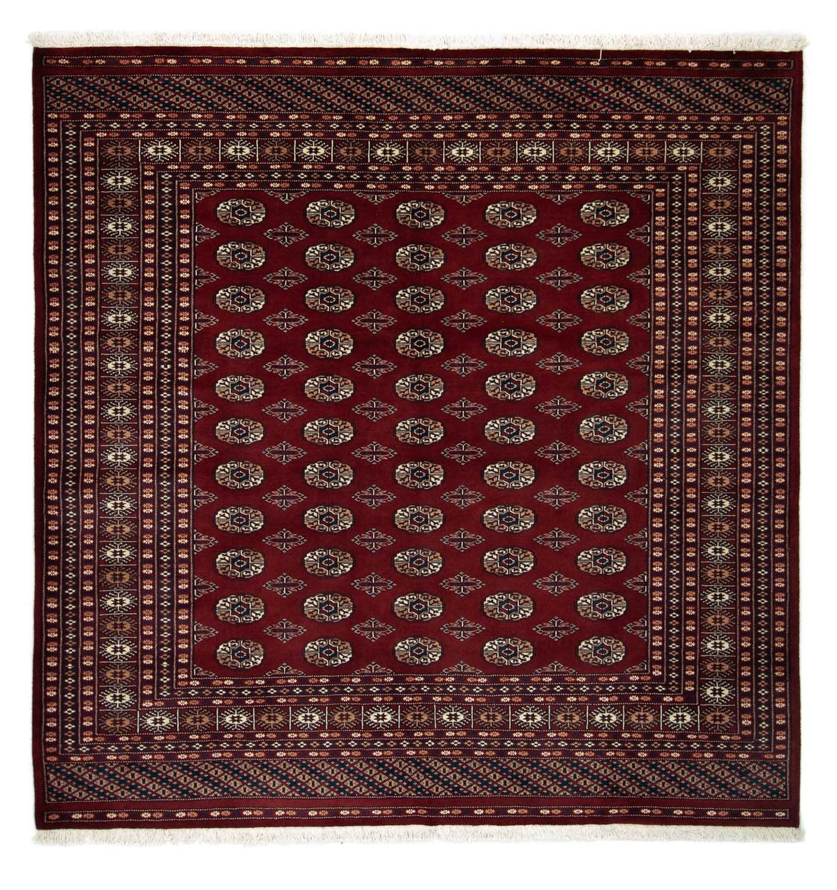Tappeto afgano - Bukhara quadrato  - 207 x 204 cm - rosso