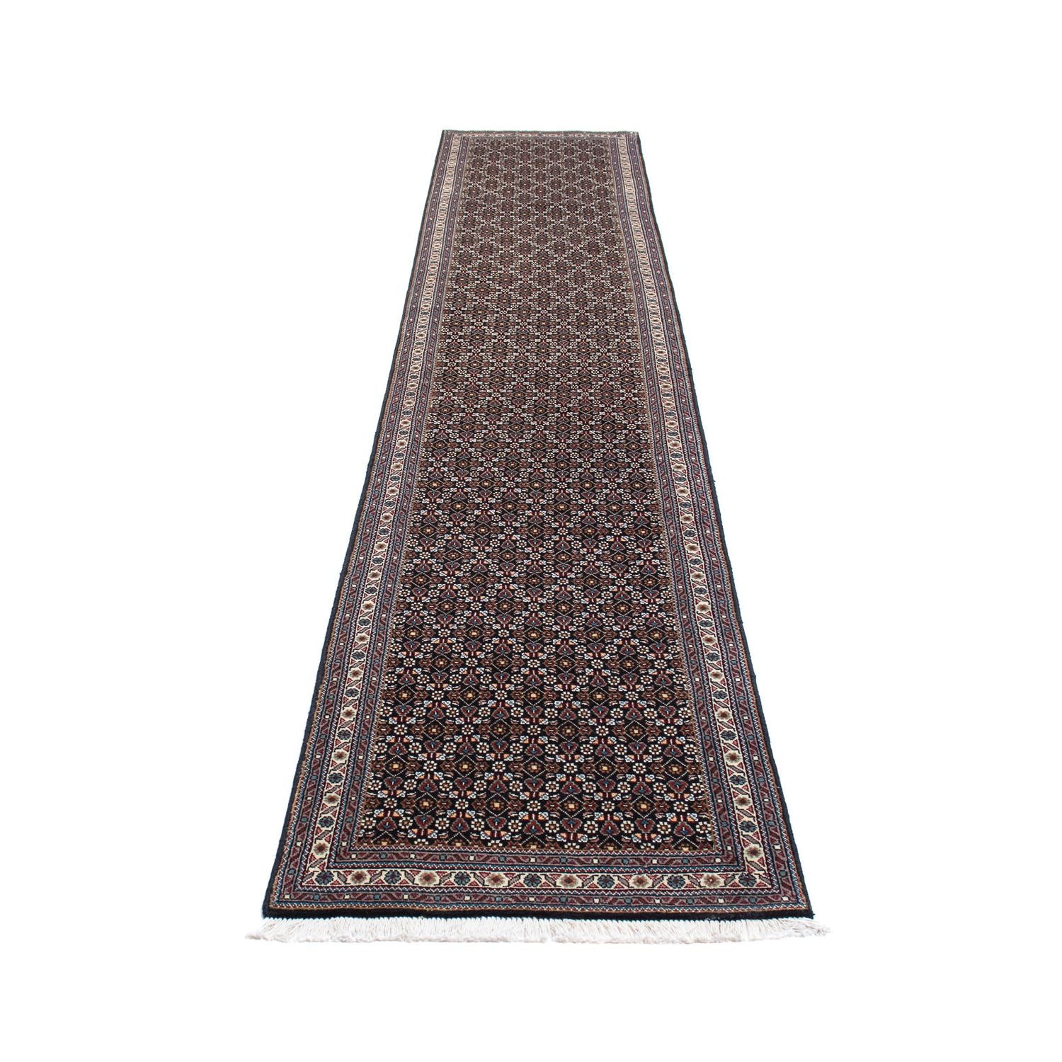 Tappeto corsia Tappeto Persero - Tabriz - 391 x 68 cm - grigio