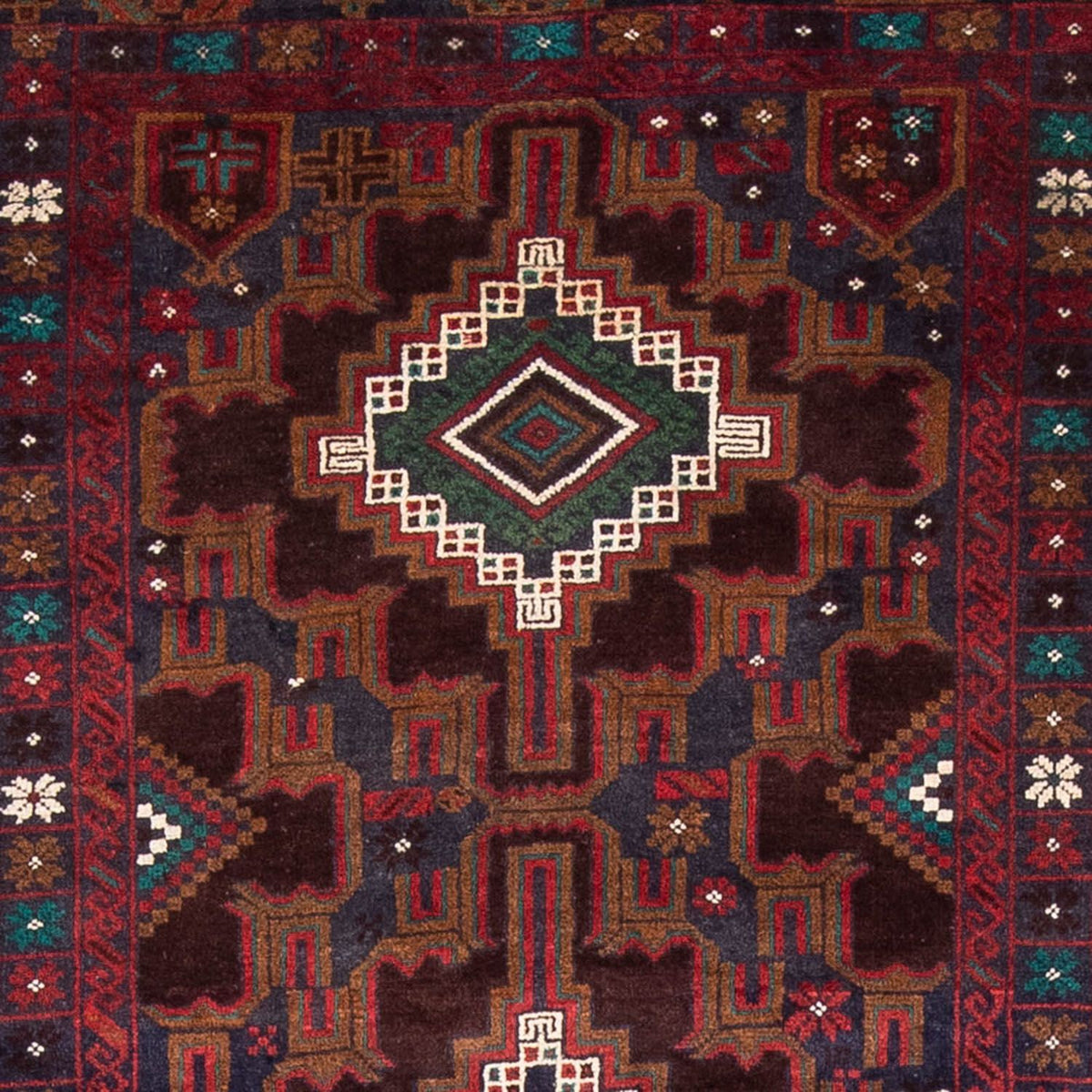 Tappeto corsia Tappeto Belutsch - 194 x 105 cm - ruggine