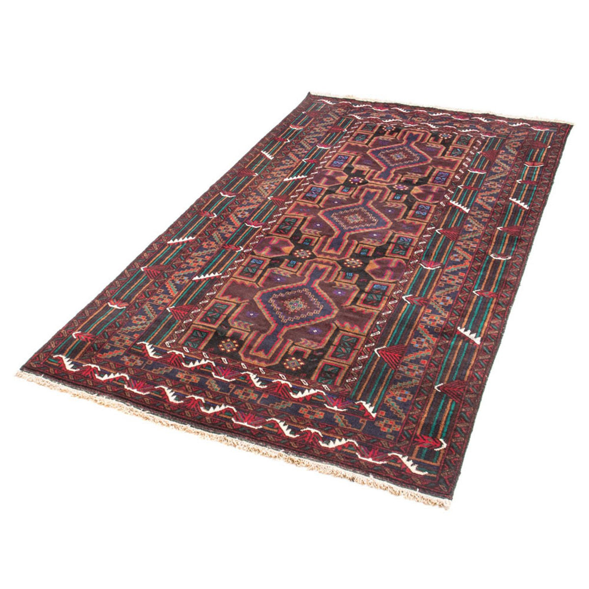 Tappeto corsia Tappeto Belutsch - 190 x 106 cm - rosso scuro
