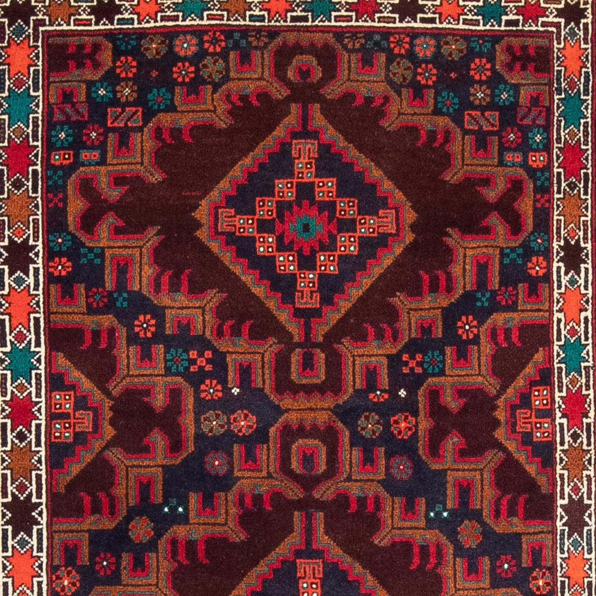 Tappeto corsia Tappeto Belutsch - 197 x 105 cm - rosso scuro
