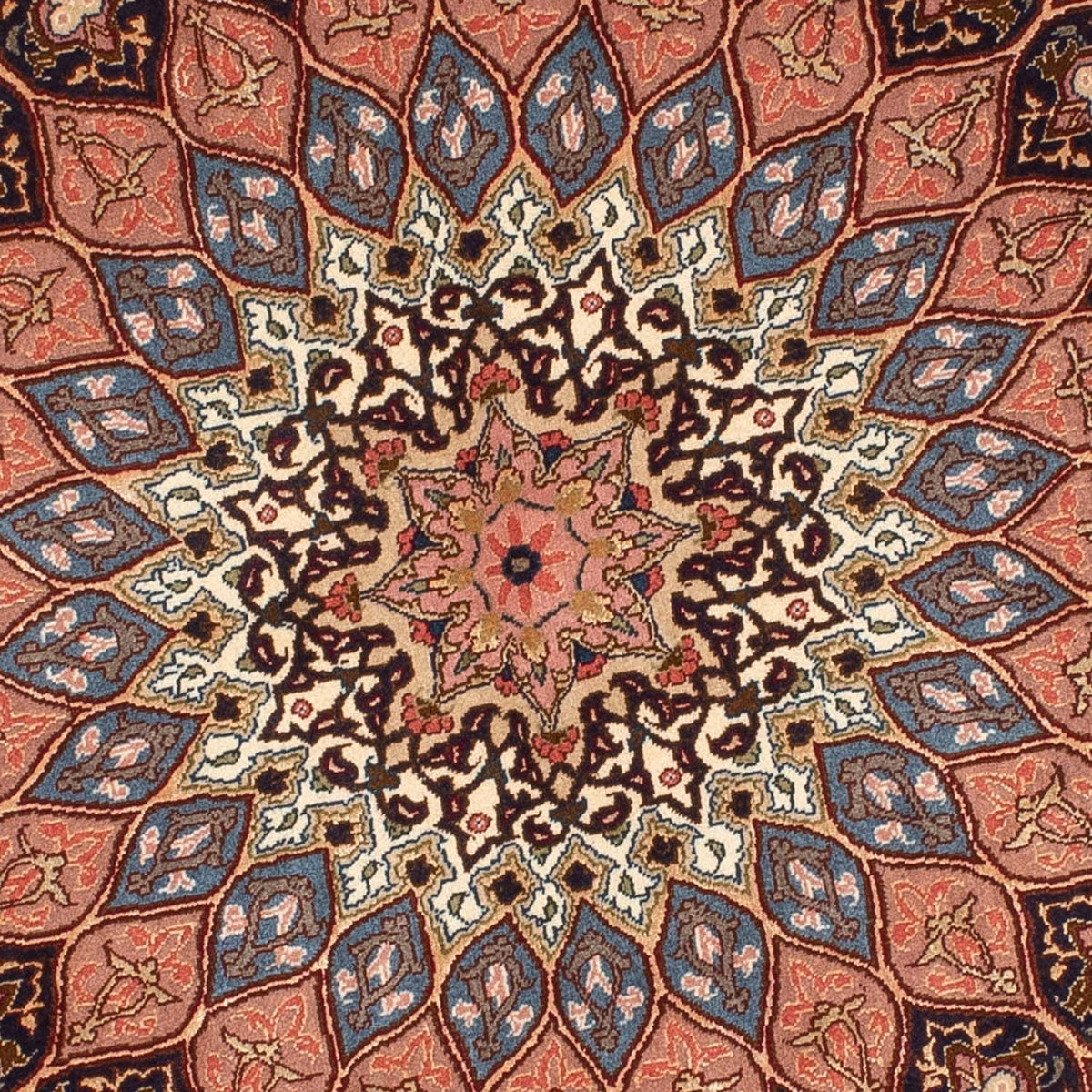 Tappeto Persero - Tabriz - Reale rotondo  - 150 x 150 cm - marrone