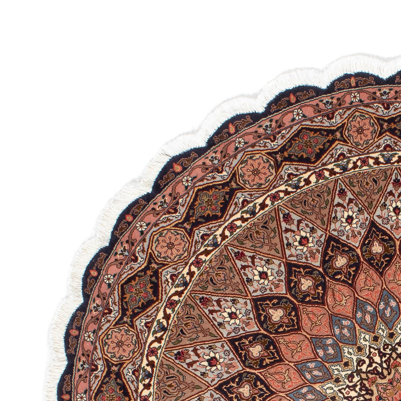 Tappeto Persero - Tabriz - Reale rotondo  - 150 x 150 cm - marrone
