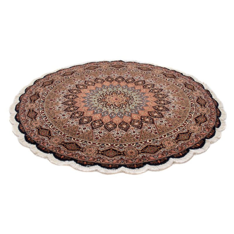Tappeto Persero - Tabriz - Reale rotondo  - 150 x 150 cm - marrone