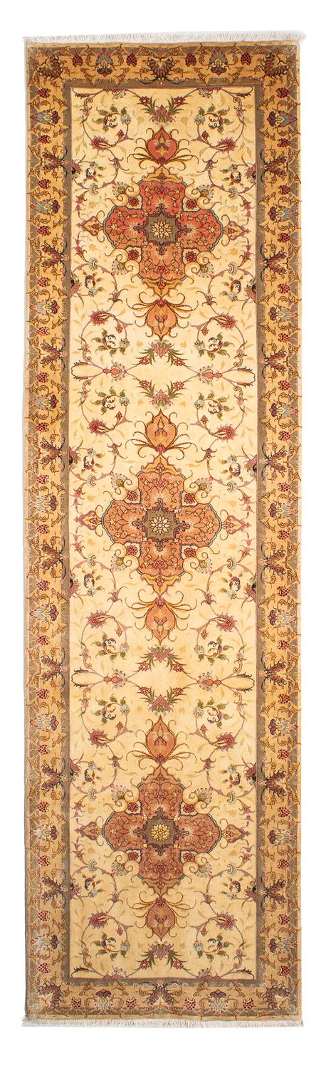 Tappeto corsia Tappeto Persero - Tabriz - Reale - 314 x 80 cm - marrone chiaro